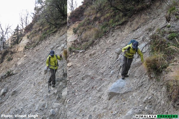 scree-landslide-zone-during-bali-pass-trek