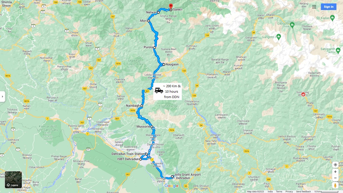 route-map-to-reach-sankri-trek-base-from-dehradun-by-train-bus-flight