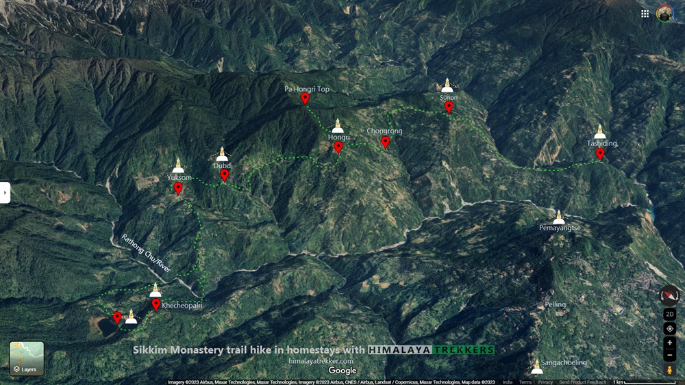 sikkim-Monastery-trail-route-map