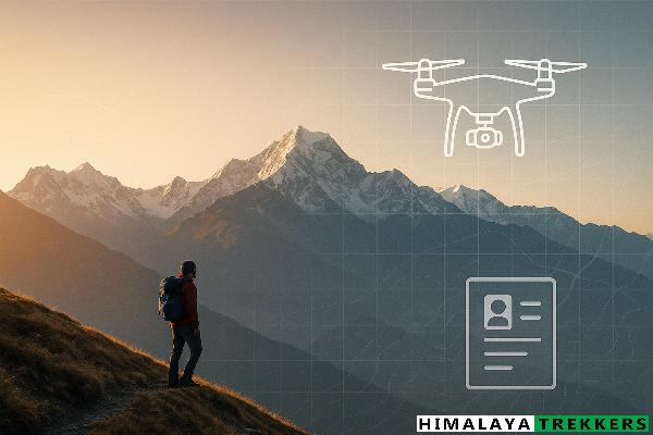 Drone rules for Himalayan treks — DGCA Digital Sky zones with trekker in mountains